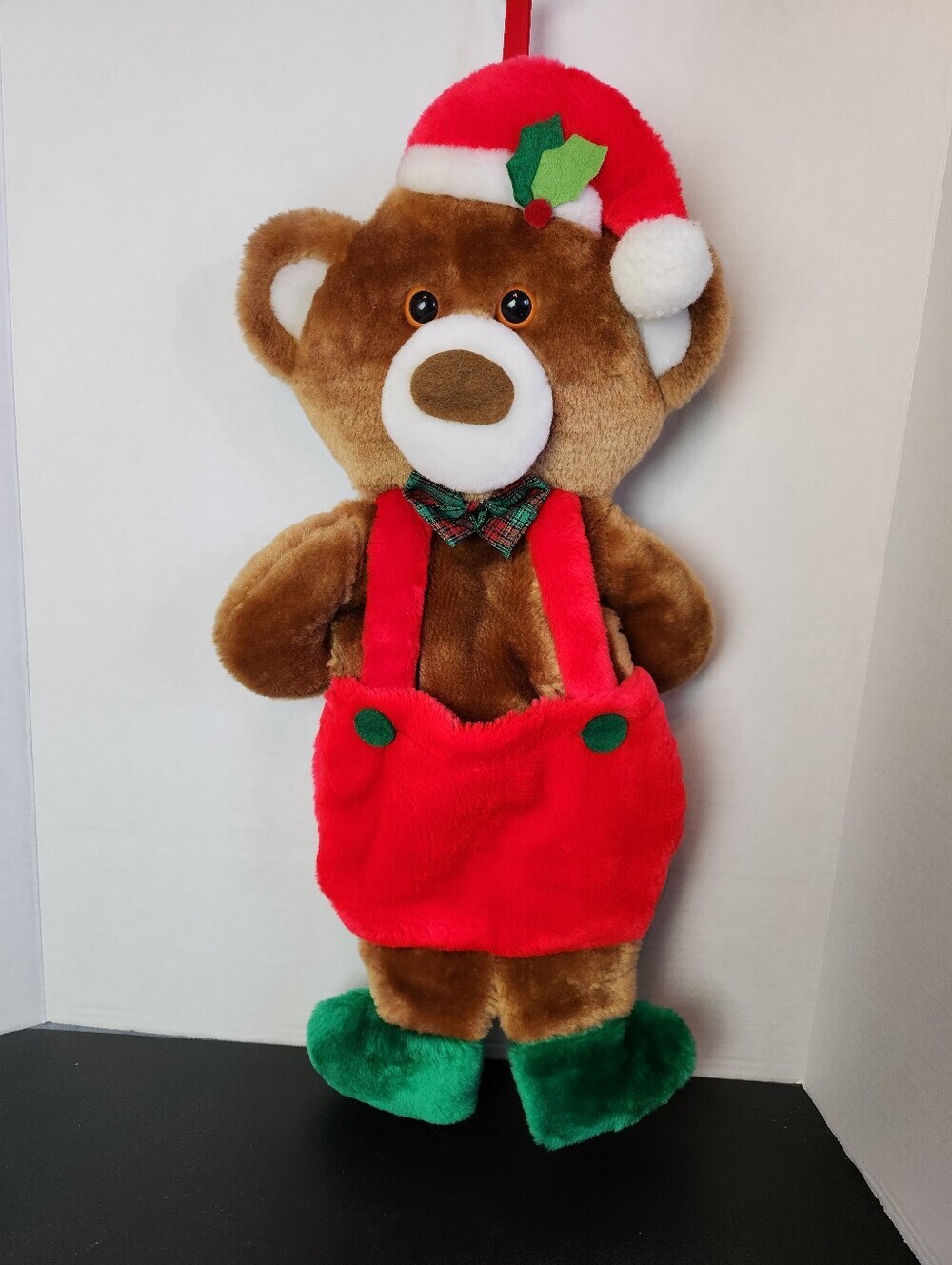 Vintage THEODORE BEAR Christmas Stocking Plush Teddy Sears 80s Holiday